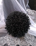 Black Pearl Round Posy Bouquet for Bride or Bridesmaid - Gothic And Dark