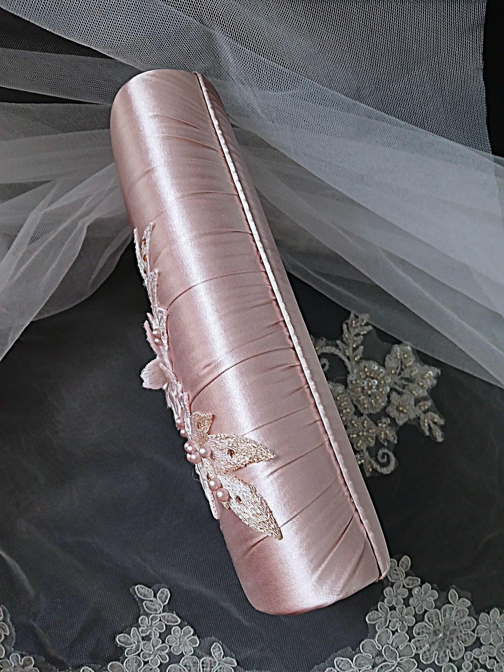 Blush Pink Floral Hat & Satin Clutch Bag Set For Formal Event And Party