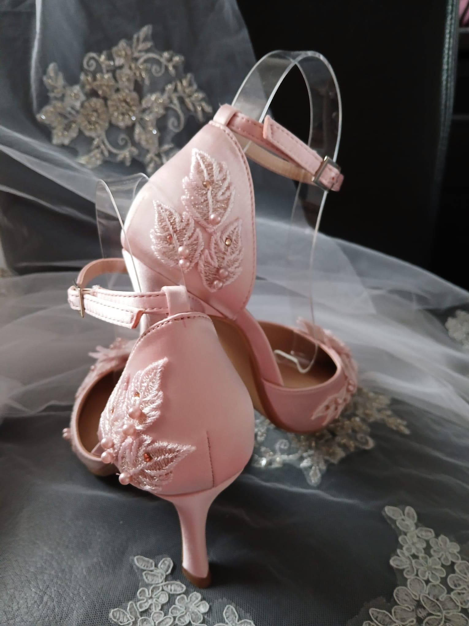 Blush Pink Floral Thin Heel Sandal Hat & Clutch Set: Formal Occasion Footwear